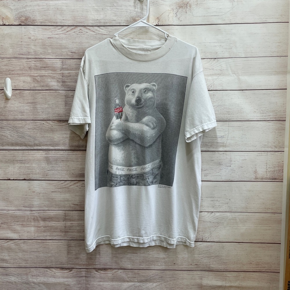 VINTAGE 1995 COCA COLA POLAR BEAR‎ IN UNDERWEAR TSHIRT